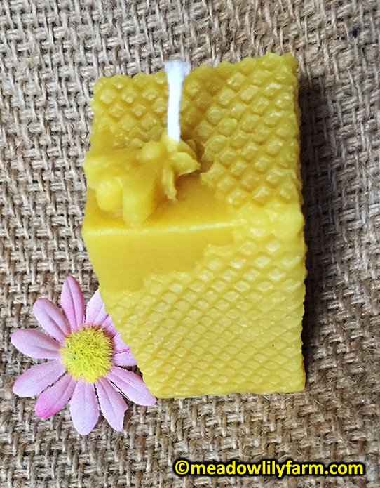Honeycomb Square Beeswax Candle
