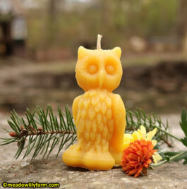 Owl beeswax candle